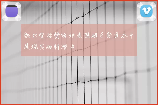 凯尔登称赞哈珀表现超乎新秀水平展现其独特潜力